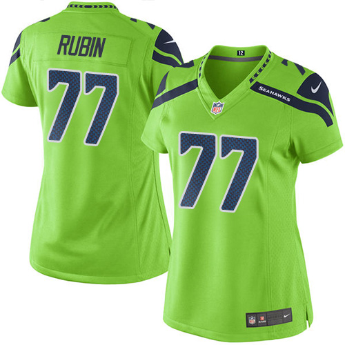 Women's Elite Ahtyba Rubin Nike Jersey Green - #77 Rush NFL Seattle Seahawks